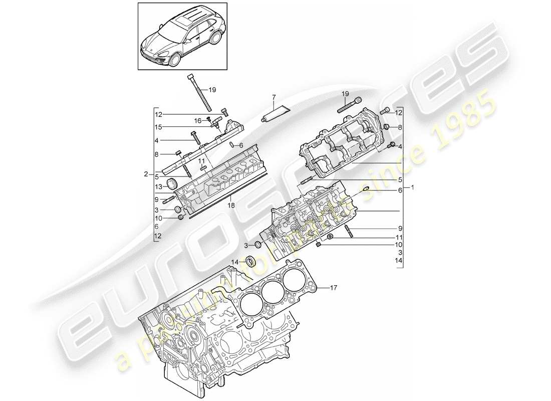 Porsche Cayenne E2 (2018) CYLINDER HEAD Part Diagram