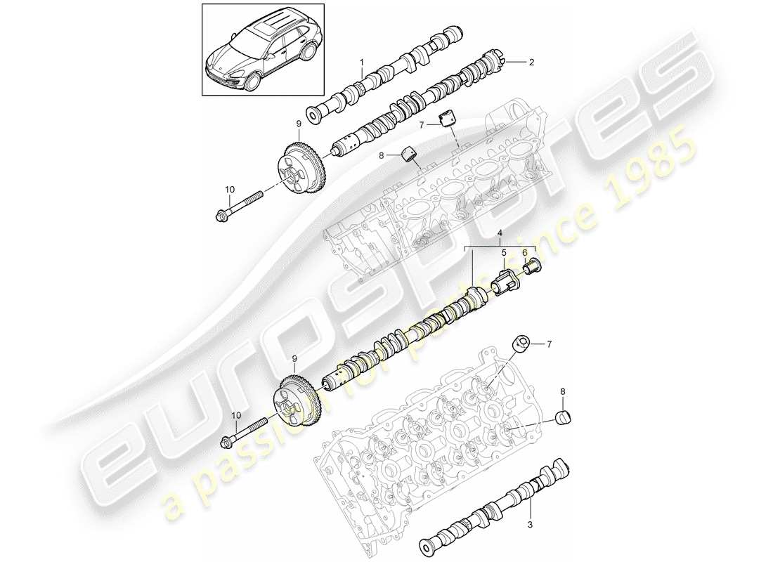 Porsche Cayenne E2 (2018) camshaft Part Diagram
