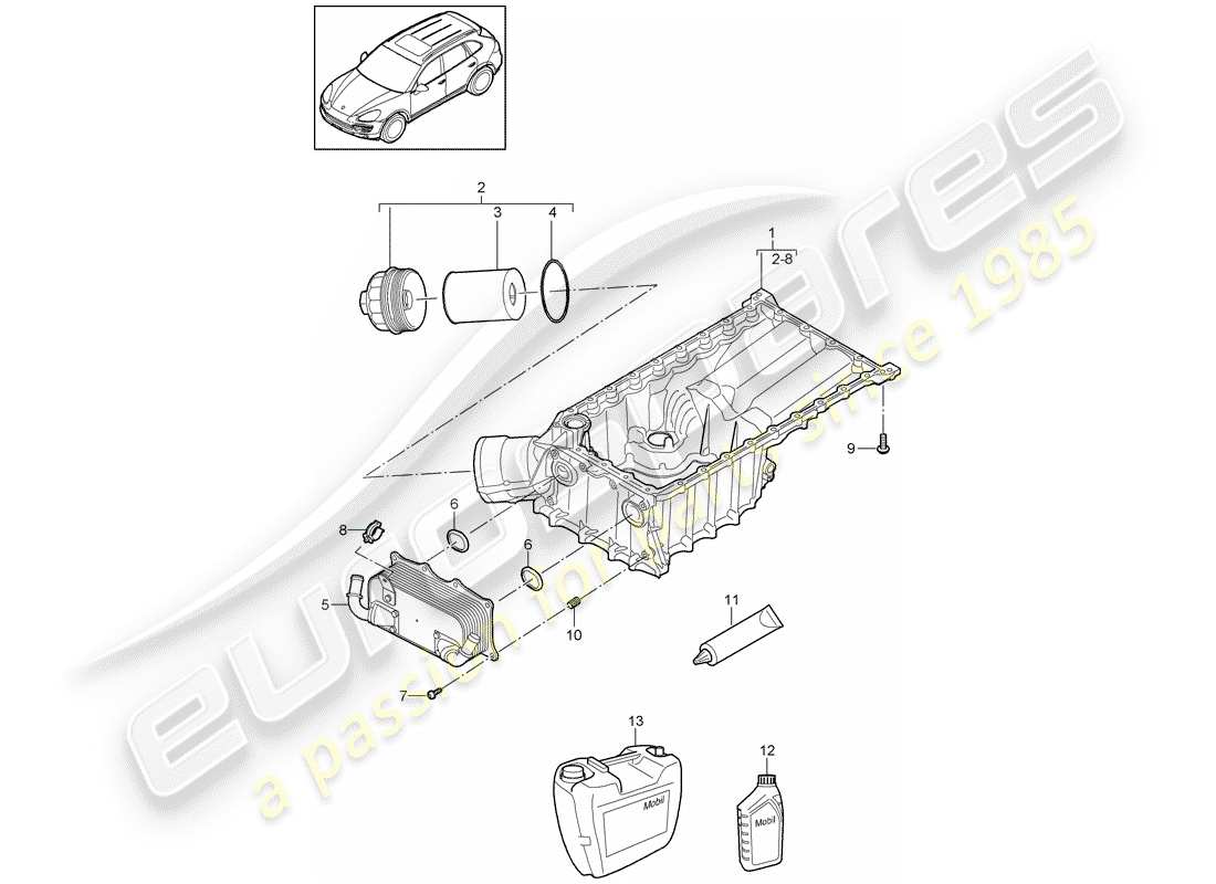 Porsche Cayenne E2 (2018) oil-conducting housing Part Diagram