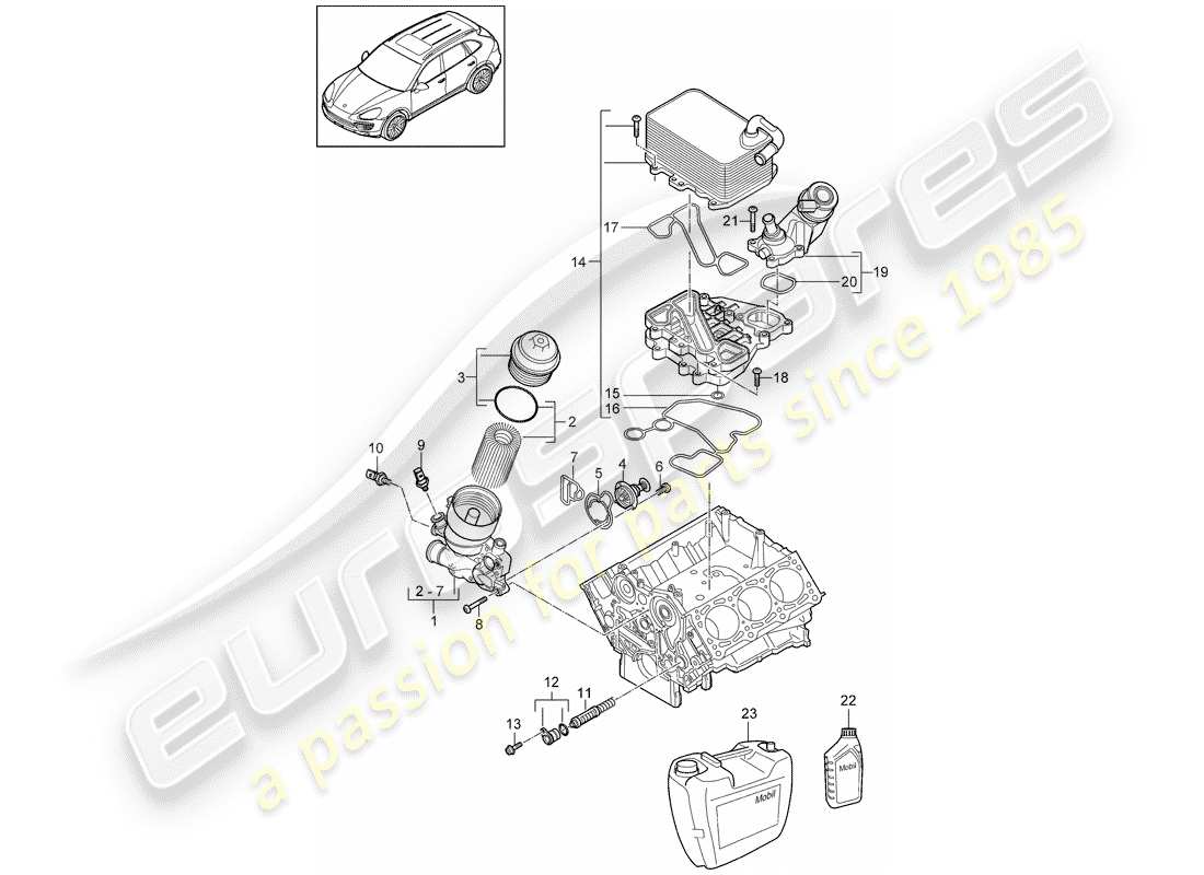 Porsche Cayenne E2 (2018) OIL FILTER Part Diagram