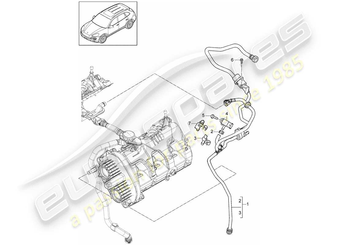 Porsche Cayenne E2 (2018) VENTILATION FOR Part Diagram