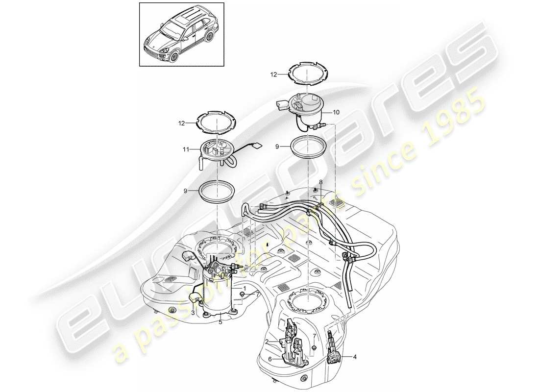 Porsche Cayenne E2 (2018) FUEL TANK Part Diagram