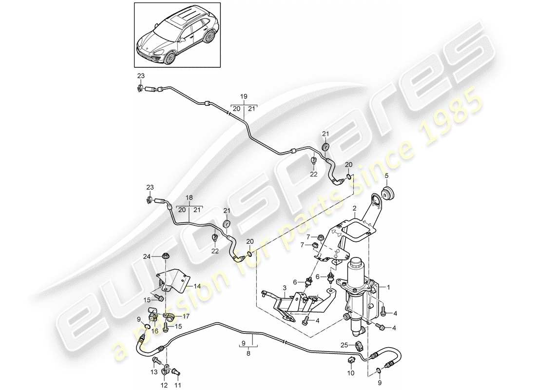 Porsche Cayenne E2 (2018) CONTROL MECHANISM Part Diagram