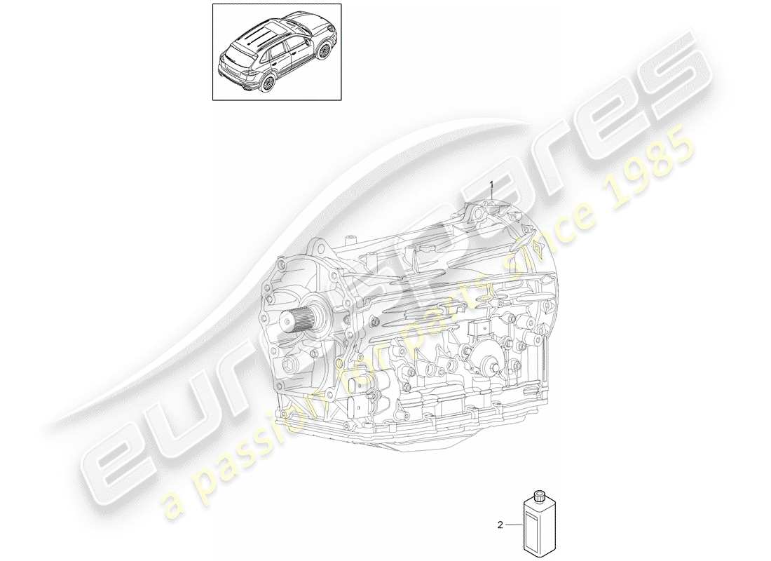 Porsche Cayenne E2 (2018) 8-SPEED automatic gearbox Part Diagram