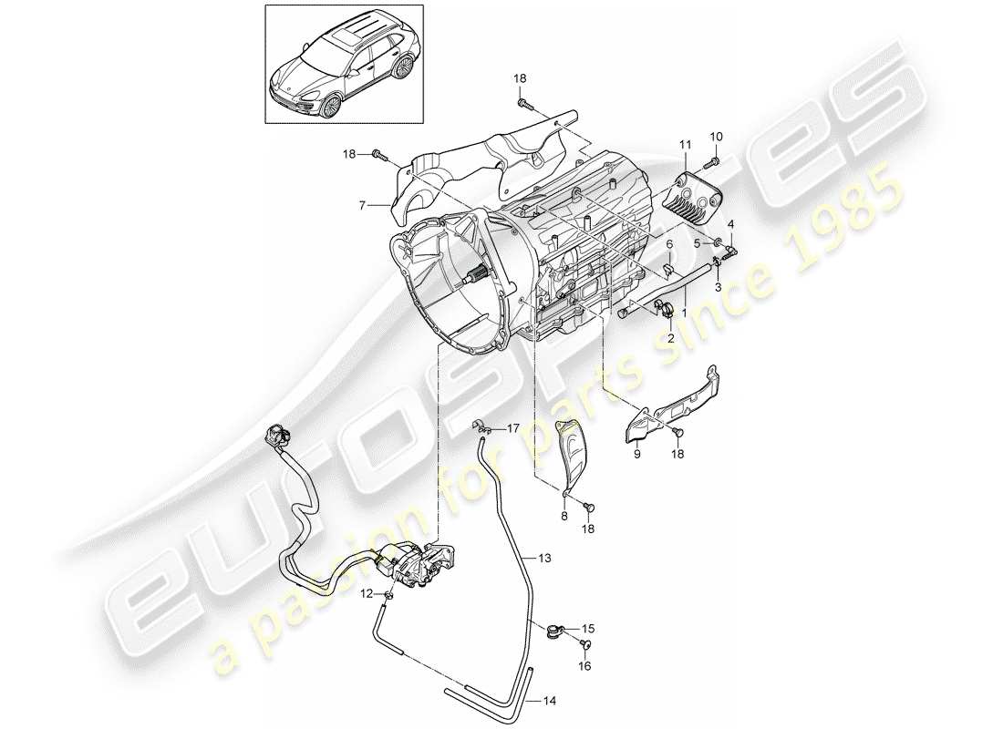 Porsche Cayenne E2 (2018) 8-SPEED automatic gearbox Part Diagram