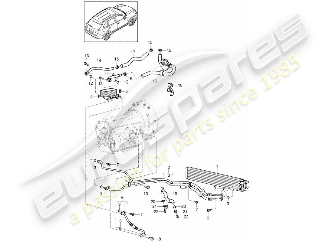 Porsche Cayenne E2 (2018) tiptronic Part Diagram