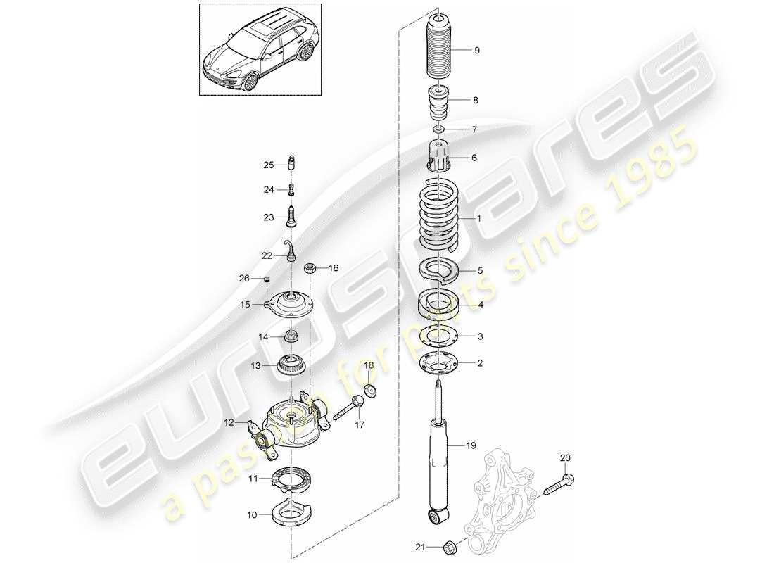 Porsche Cayenne E2 (2018) SUSPENSION Part Diagram