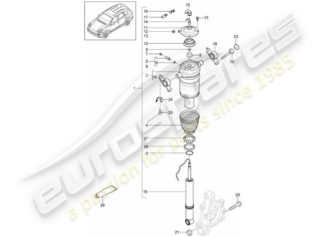 Porsche Cayenne E2 (2018) SUSPENSION Part Diagram