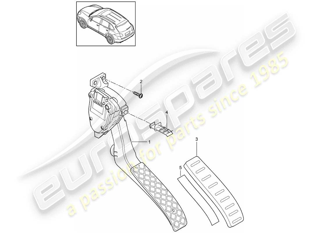 Porsche Cayenne E2 (2018) Pedals Part Diagram