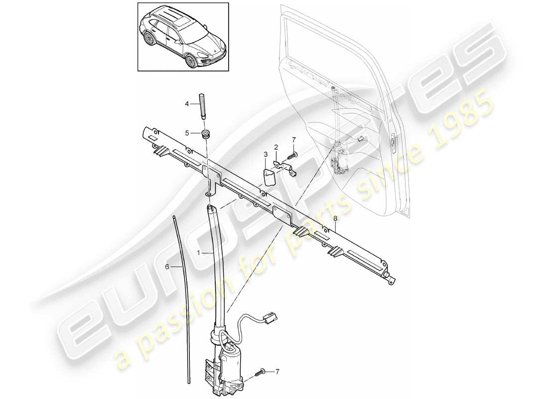 Porsche Cayenne E2 (2018) blind Part Diagram