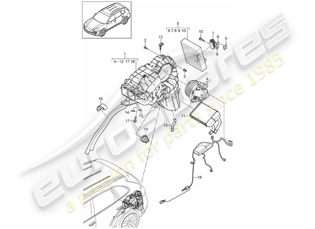 Porsche Cayenne E2 (2018) AIR CONDITIONER Part Diagram