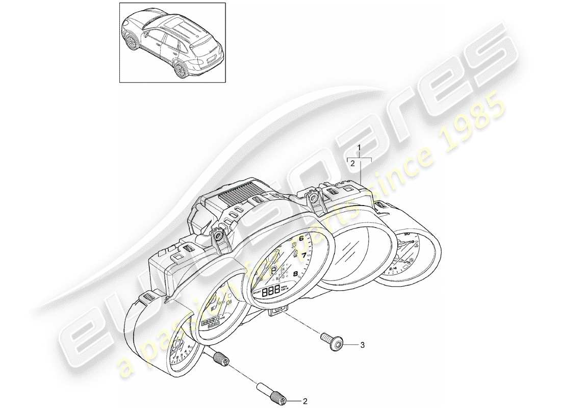 Porsche Cayenne E2 (2018) Instruments Part Diagram