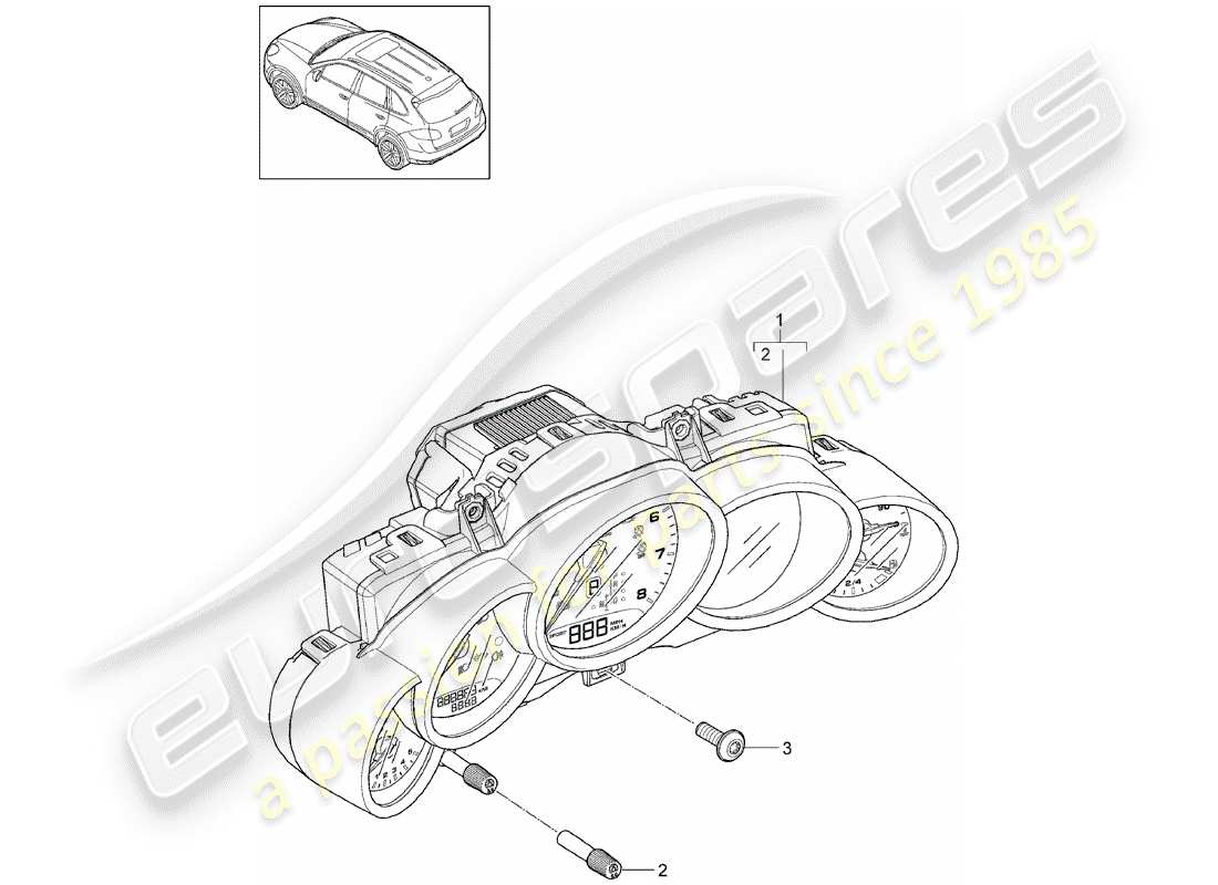 Porsche Cayenne E2 (2018) INSTRUMENT CLUSTER Part Diagram