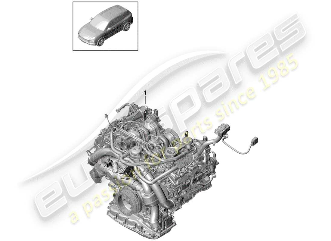 Porsche Cayenne E3 (2018) REPLACEMENT ENGINE Parts Diagram