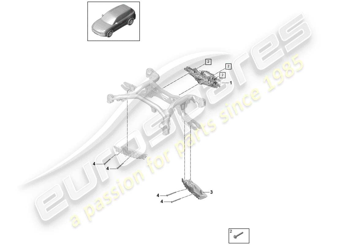 Porsche Cayenne E3 (2018) STEERING GEAR Parts Diagram