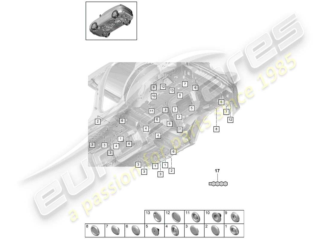 Porsche Cayenne E3 (2018) PLUG Parts Diagram