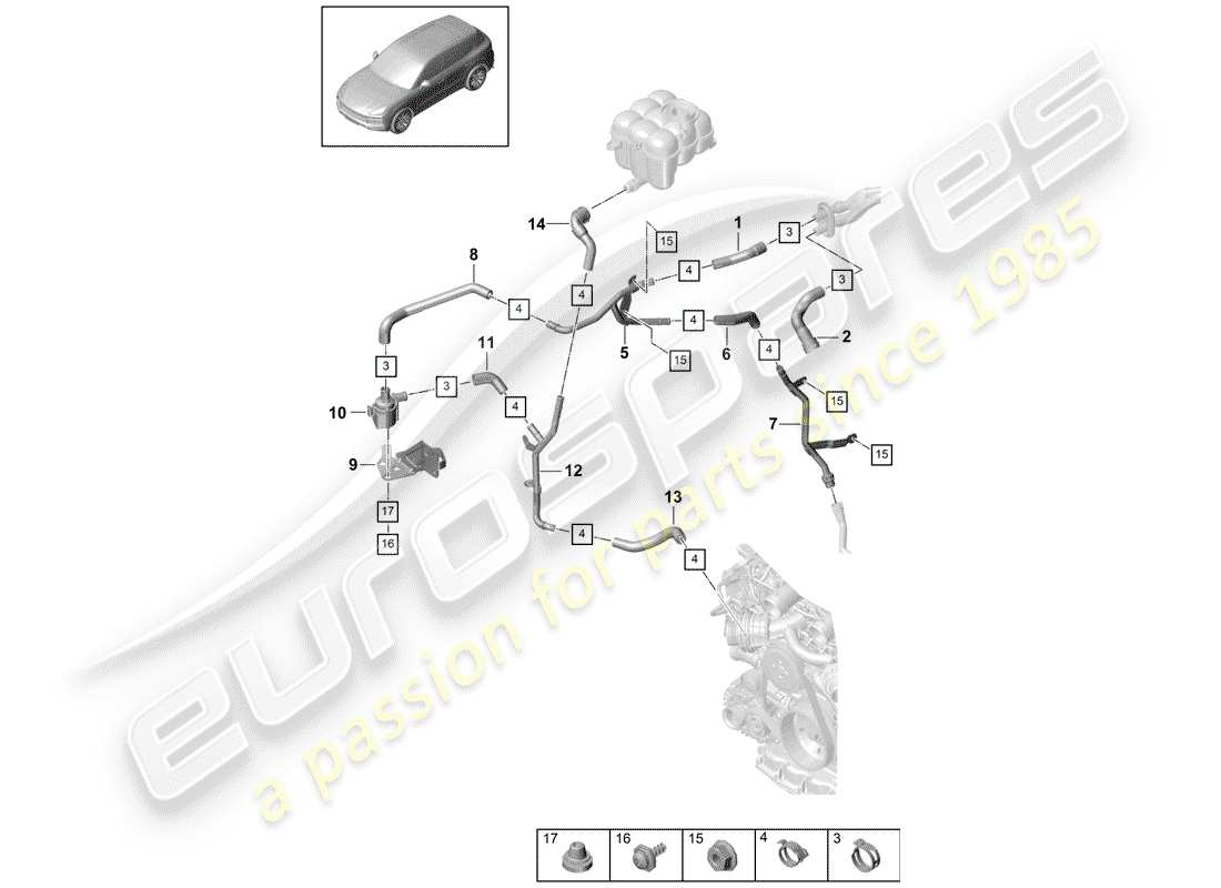 Porsche Cayenne E3 (2018) HEATER Parts Diagram