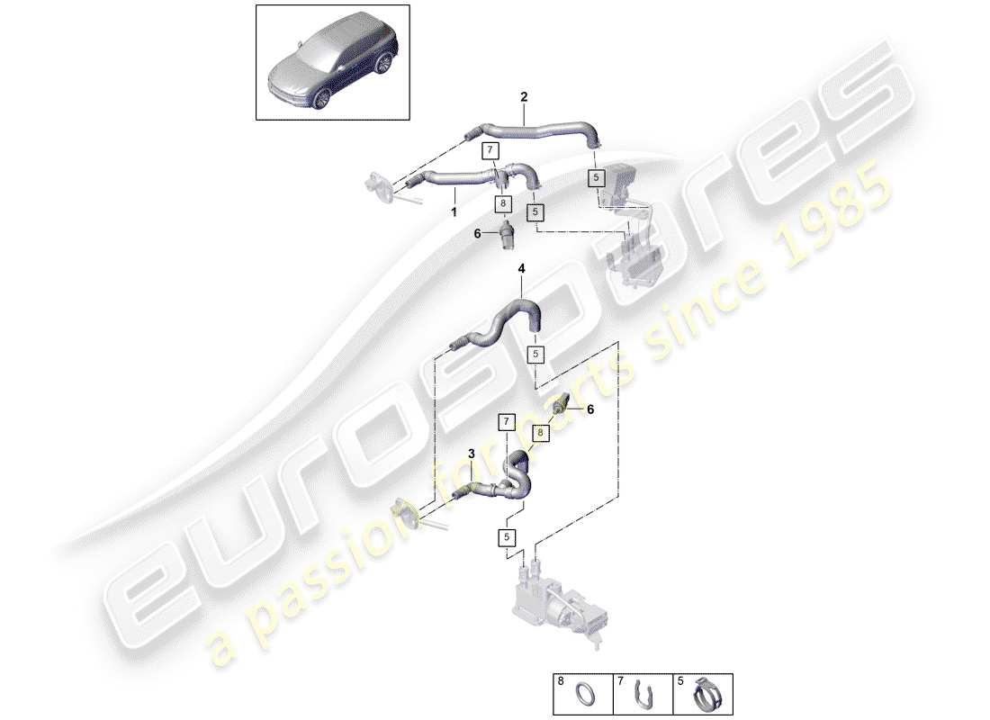 Porsche Cayenne E3 (2018) HEATER Parts Diagram