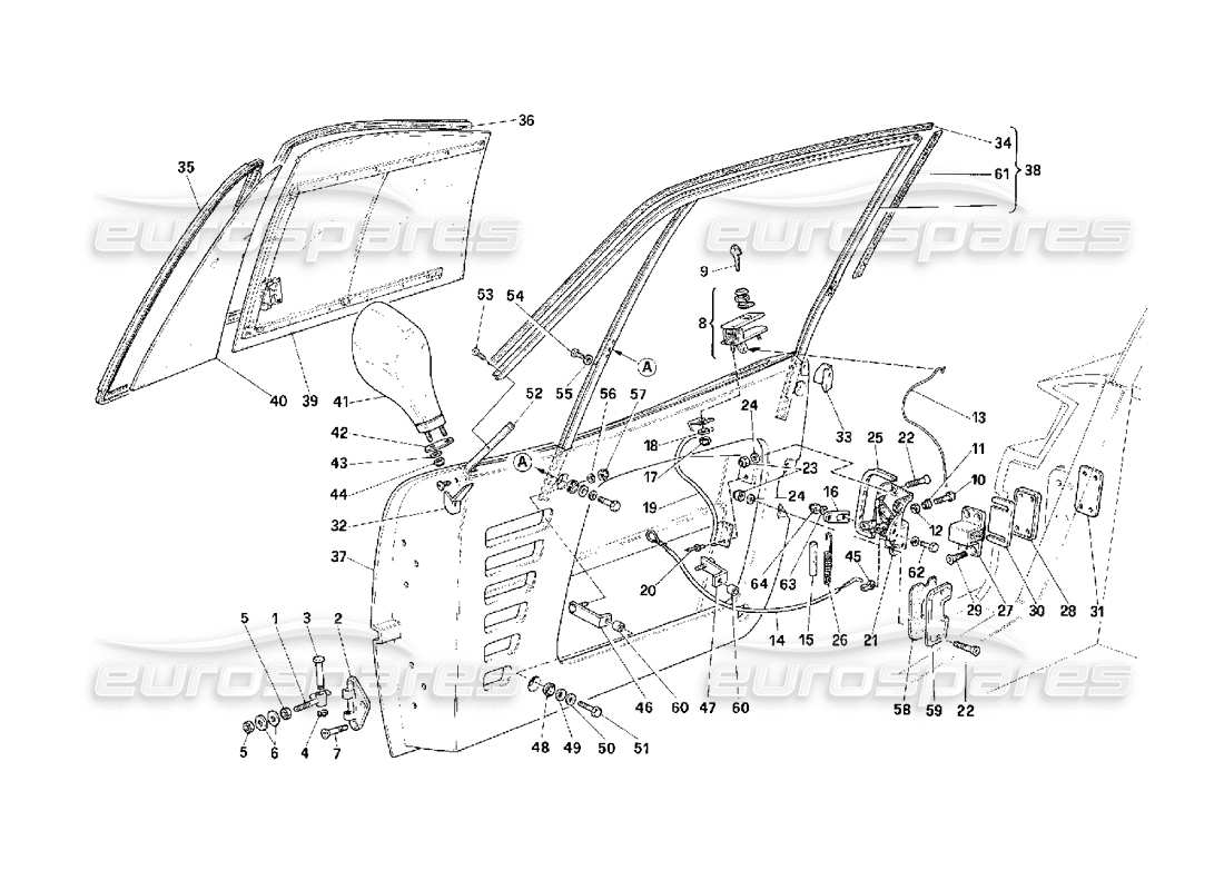 Ferrari F40 Doors -Sliding Glass Version- Part Diagram