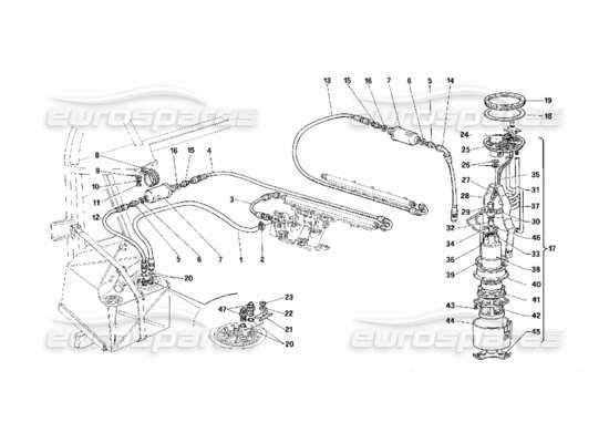 a part diagram from the Ferrari F40 parts catalogue