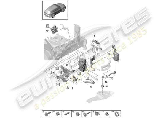 a part diagram from the Porsche Cayenne E3 (2020) parts catalogue