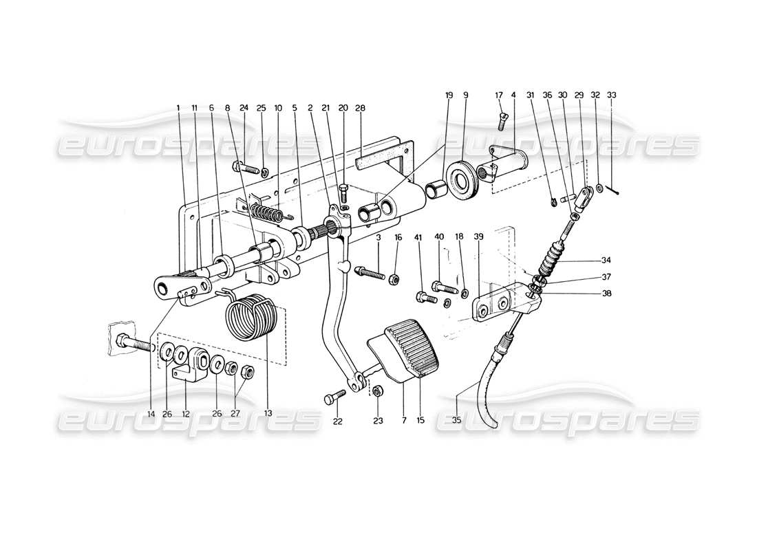 Ferrari 400 GT (Mechanical) Clutch Release Control (400 GT) Parts Diagram