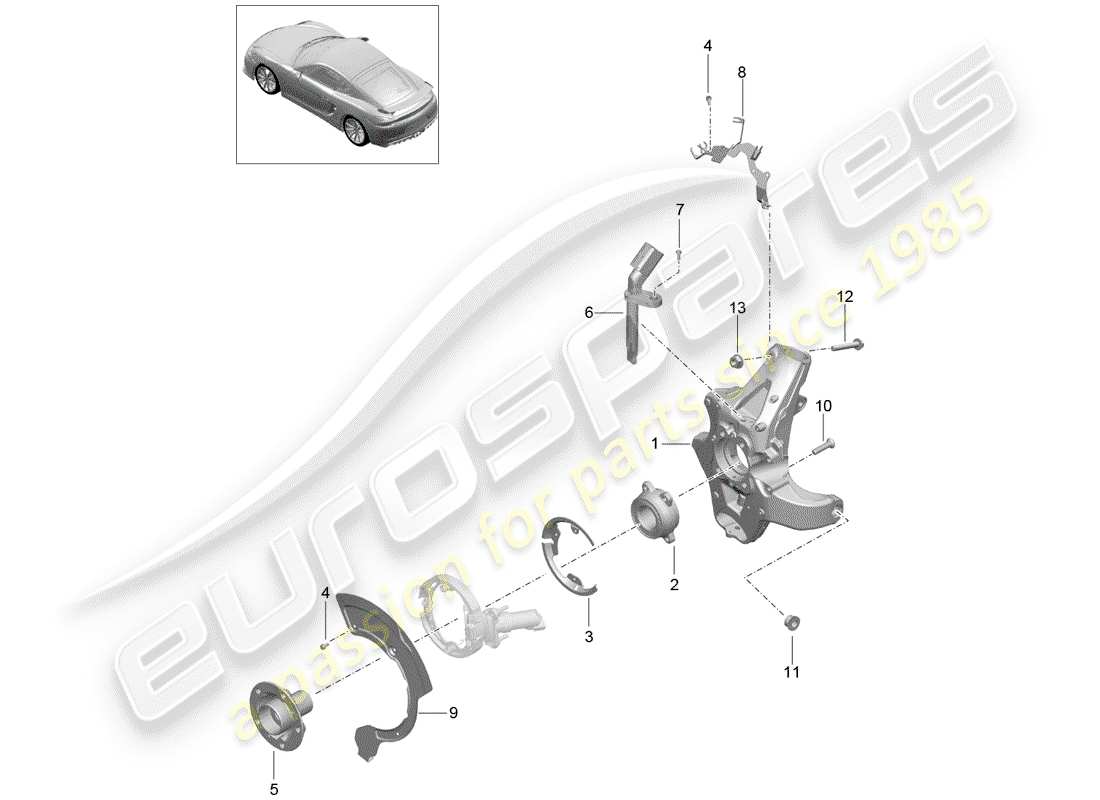 Porsche Cayman GT4 (2016) rear axle Part Diagram