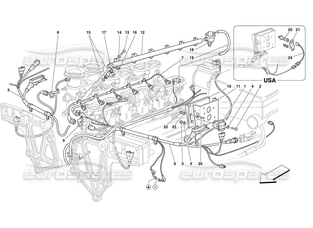Ferrari F50 Injection Device Parts Diagram