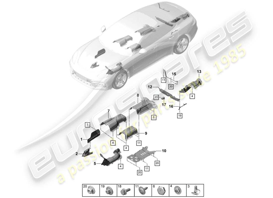 Porsche Panamera 971 (2017) trims Parts Diagram