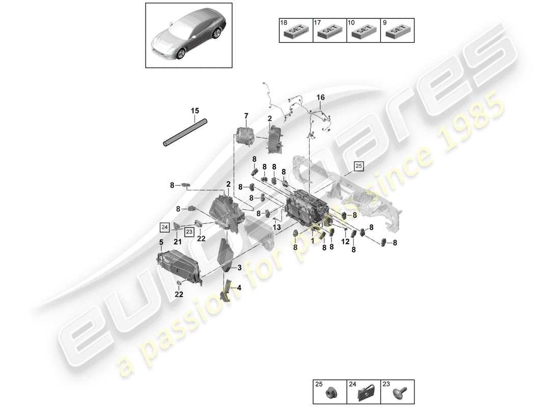 Porsche Panamera 971 (2017) AIR CONDITIONER Parts Diagram