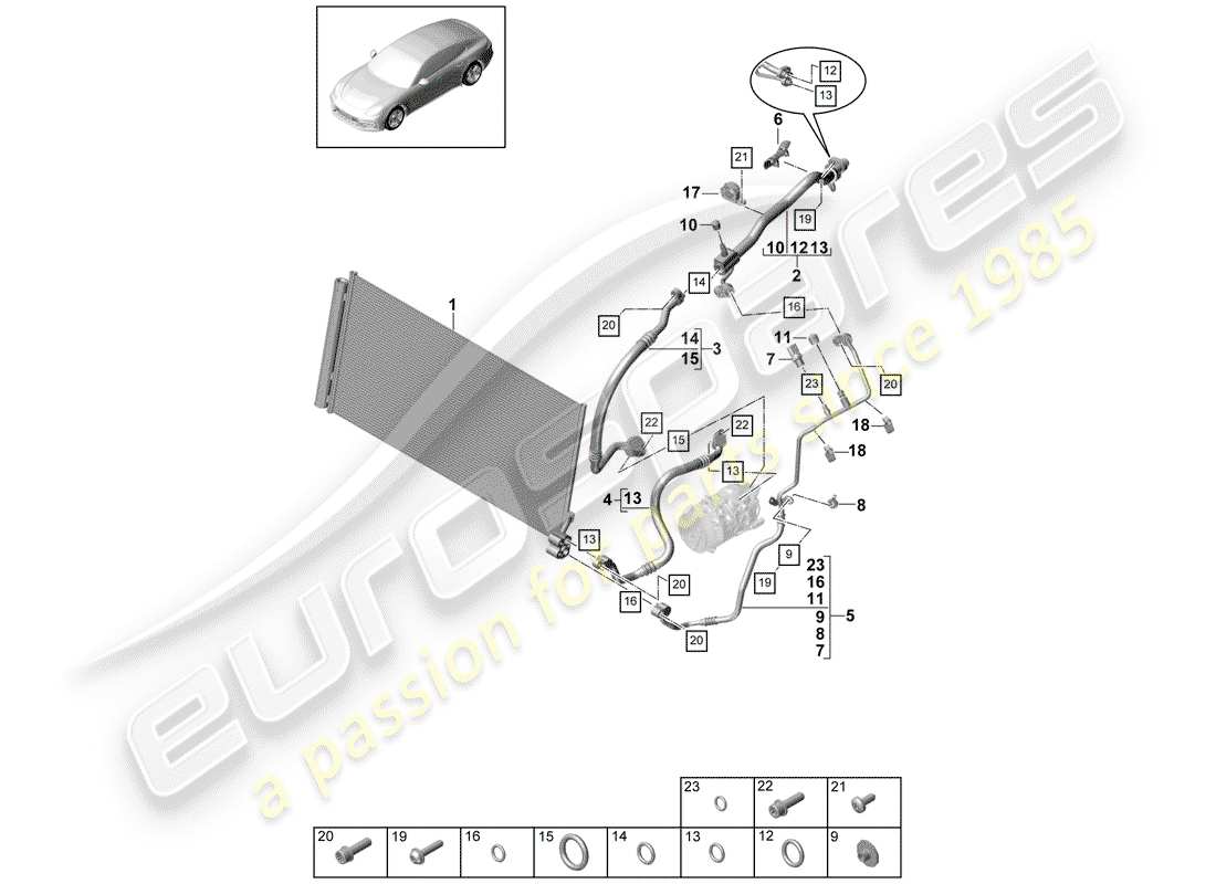 Porsche Panamera 971 (2017) REFRIGERANT CIRCUIT Parts Diagram
