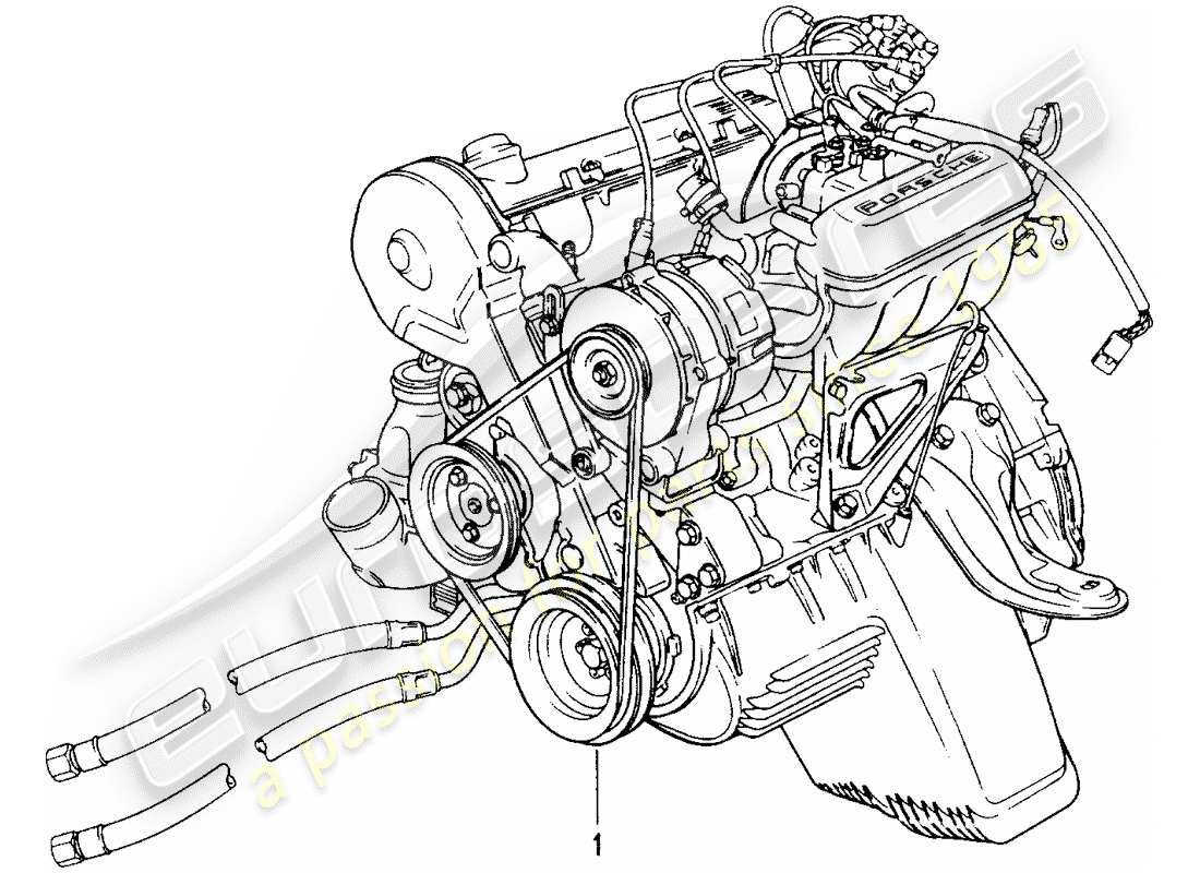 Porsche Replacement catalogue (1965) REBUILT ENGINE Part Diagram