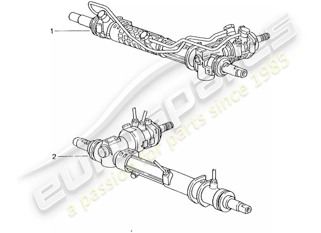 Porsche Replacement catalogue (1965) STEERING GEAR Part Diagram