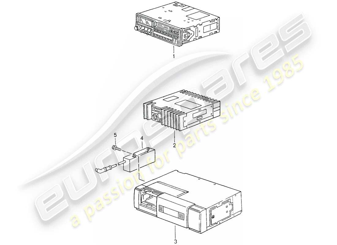 Porsche Replacement catalogue (1965) RADIO Part Diagram