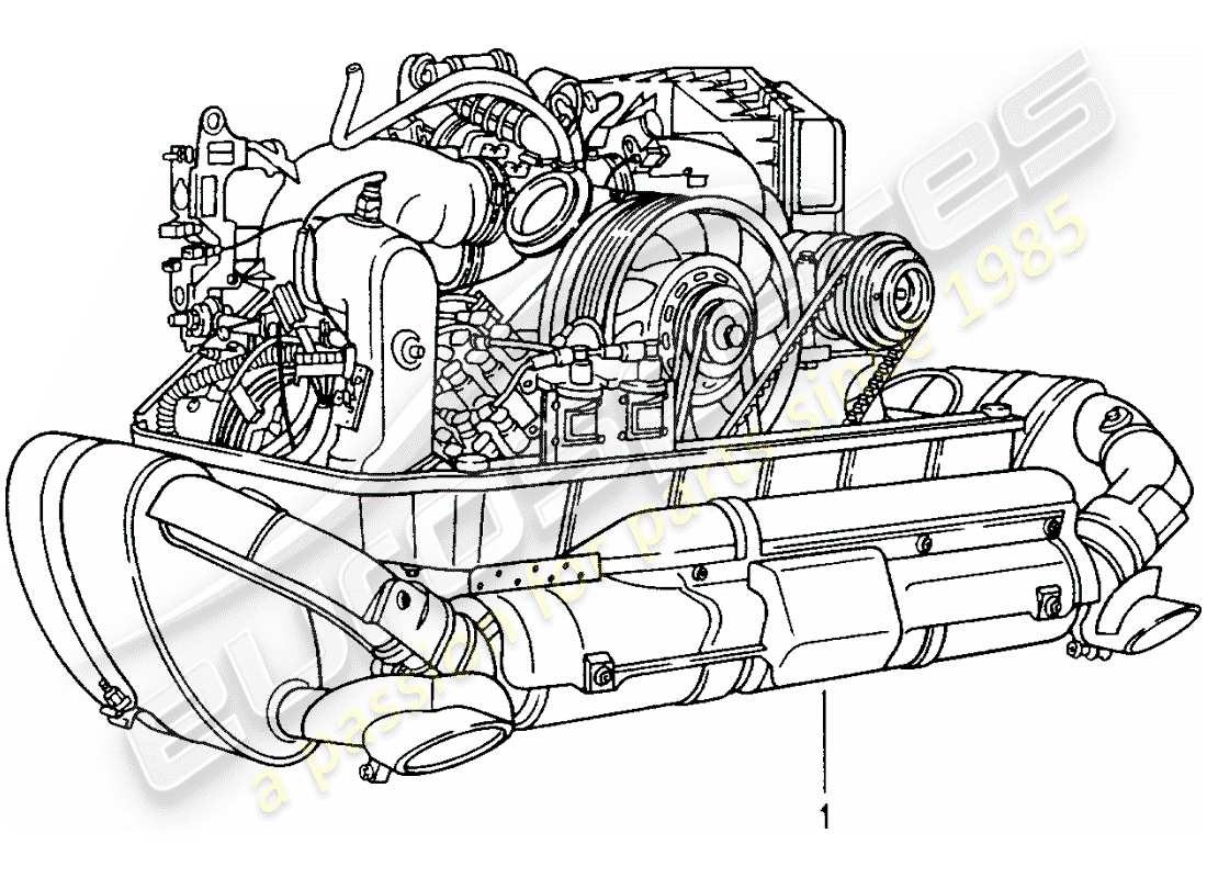 Porsche Replacement catalogue (1976) REBUILT ENGINE Part Diagram