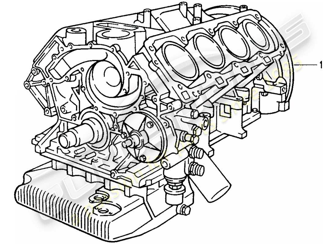 Porsche Replacement catalogue (1976) Short Engine Part Diagram