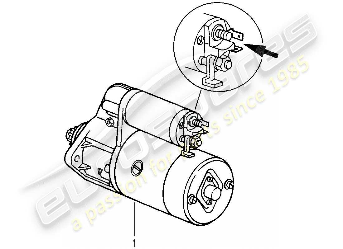 Porsche Replacement catalogue (1976) STARTER Part Diagram