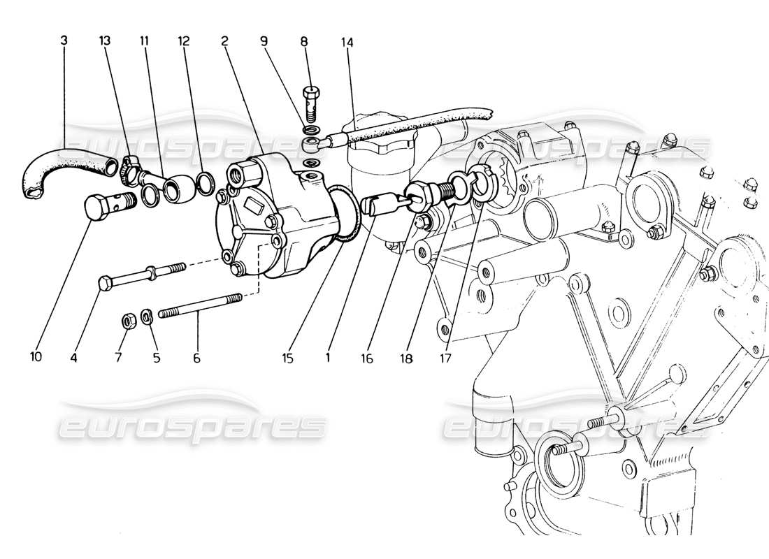 Ferrari 365 GT4 2+2 (1973) Brake Booster Vacuum Pump Parts Diagram