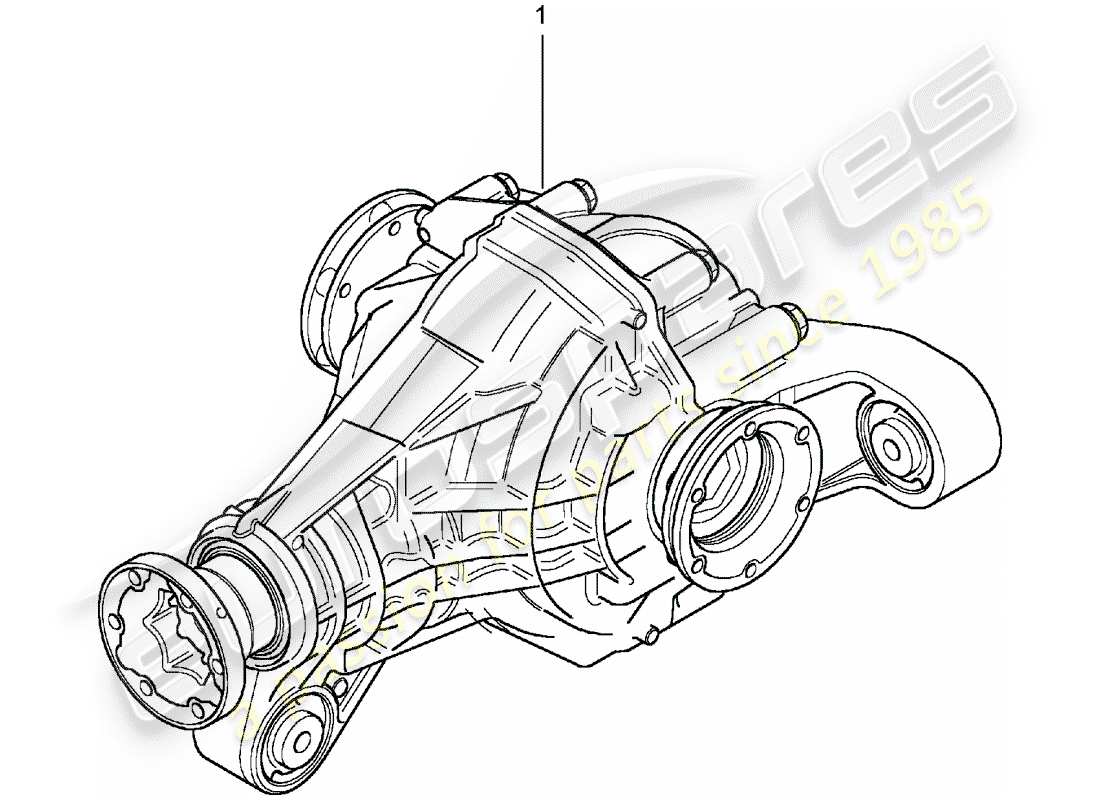 Porsche Replacement catalogue (1986) rear axle differential Part Diagram