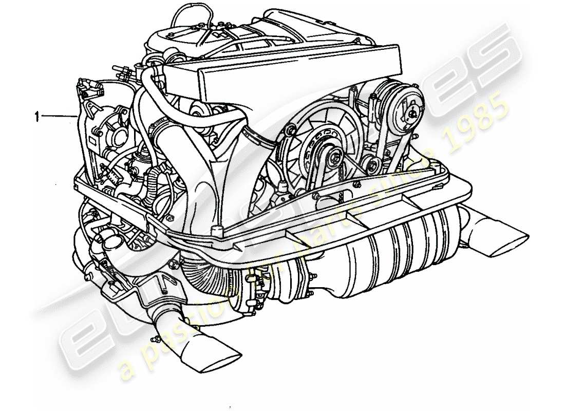 Porsche Replacement catalogue (2009) REBUILT ENGINE Part Diagram