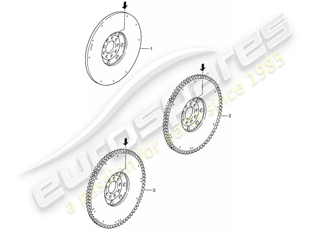 Porsche Replacement catalogue (2009) FLYWHEEL Part Diagram