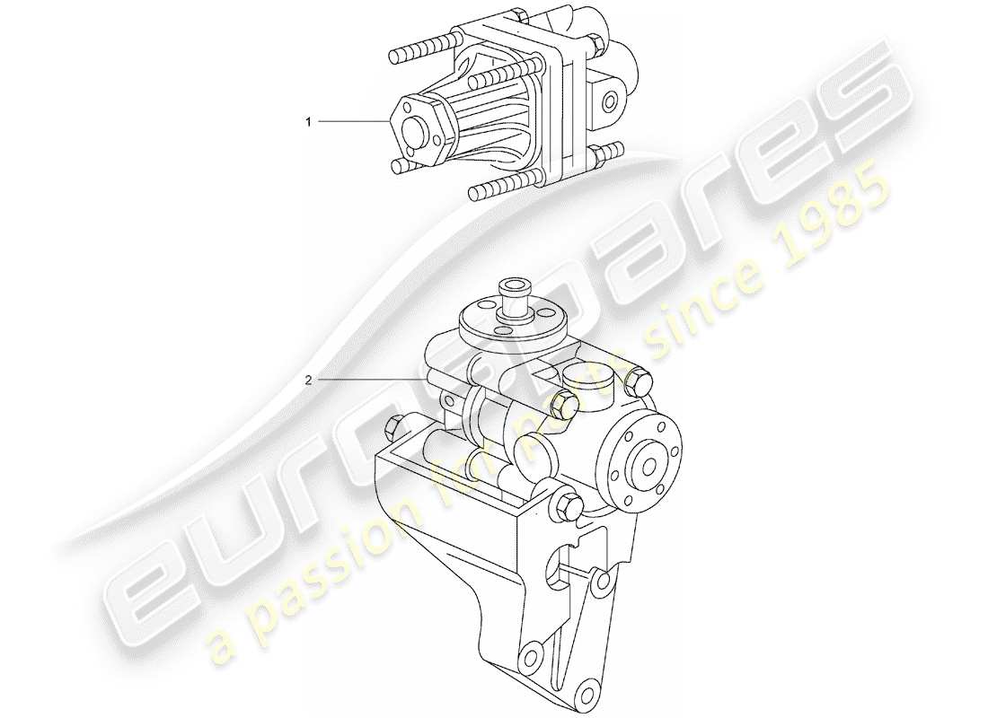 Porsche Replacement catalogue (2009) POWER-STEERING PUMP Part Diagram