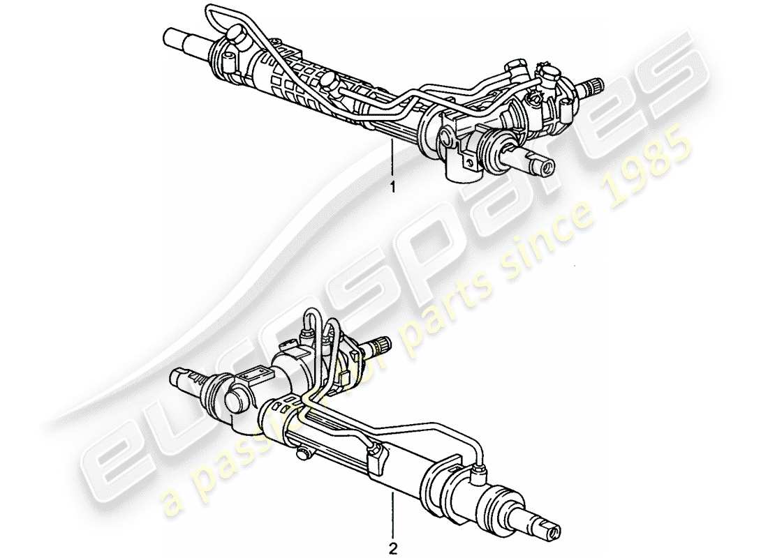 Porsche Replacement catalogue (2012) STEERING GEAR Part Diagram