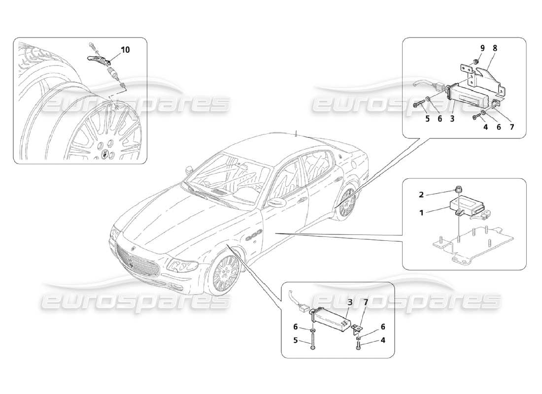 Maserati QTP. (2006) 4.2 Tyres Pressure Control System -Optional- Part Diagram