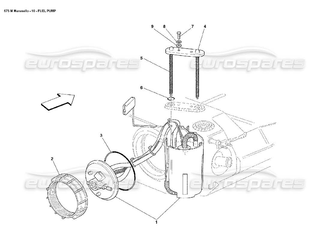 Ferrari 575M Maranello fuel pump Parts Diagram