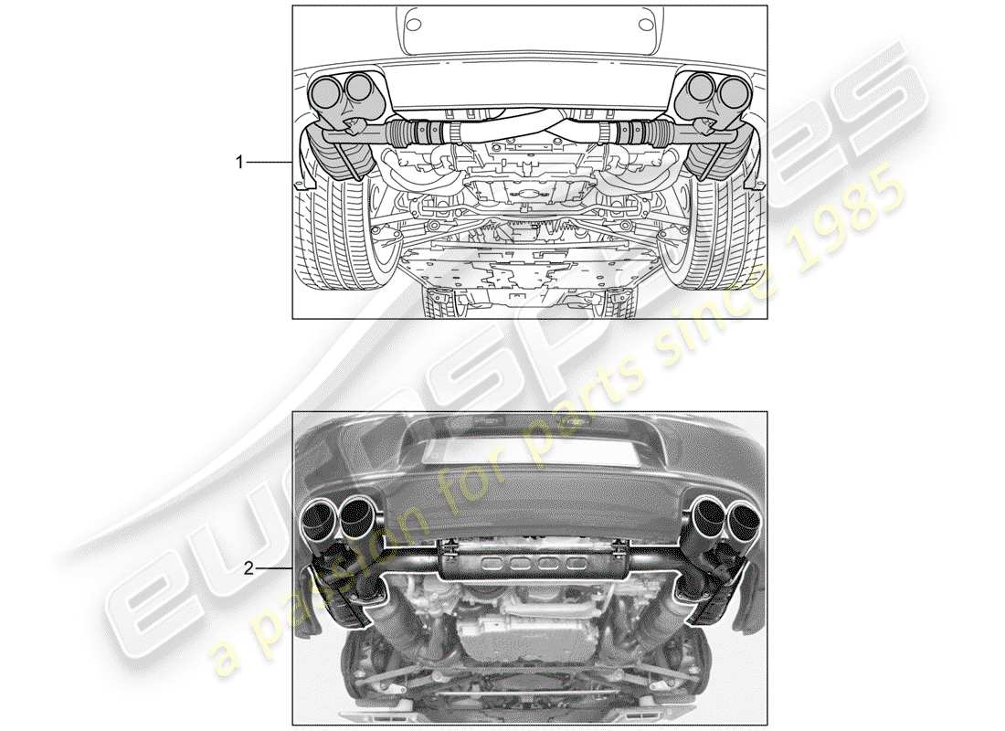 Porsche Tequipment catalogue (1986) Exhaust System Part Diagram