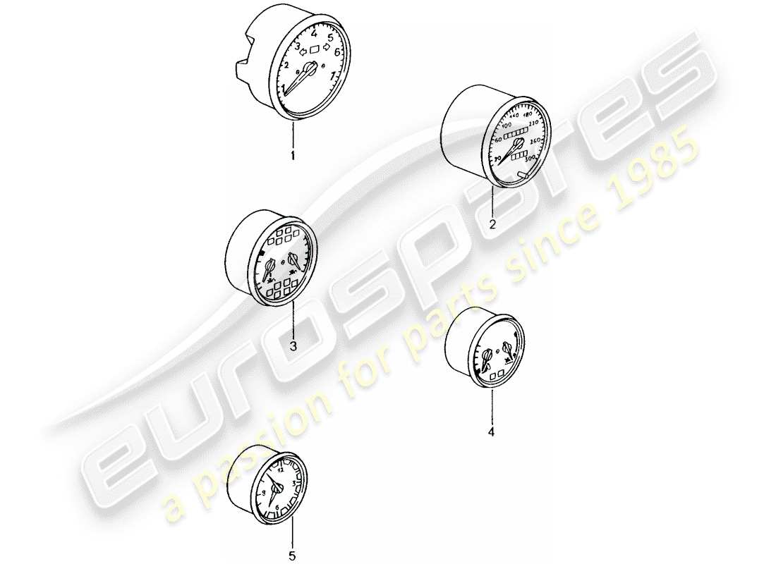 Porsche Tequipment catalogue (1986) Instruments Part Diagram