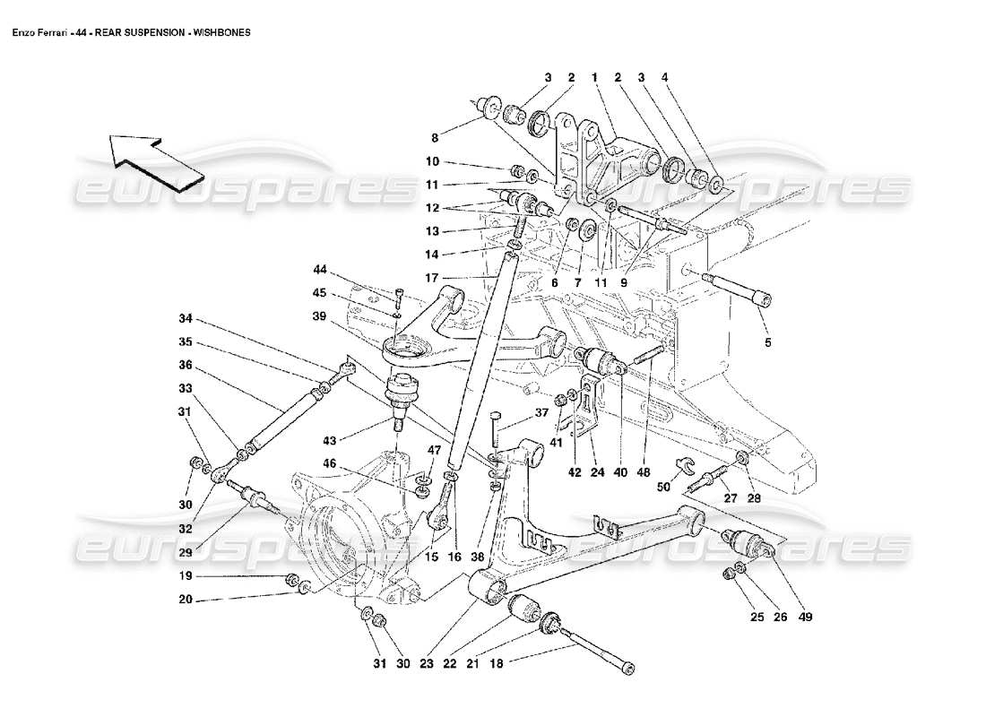 Ferrari Enzo Rear Suspension Wishbones Parts Diagram
