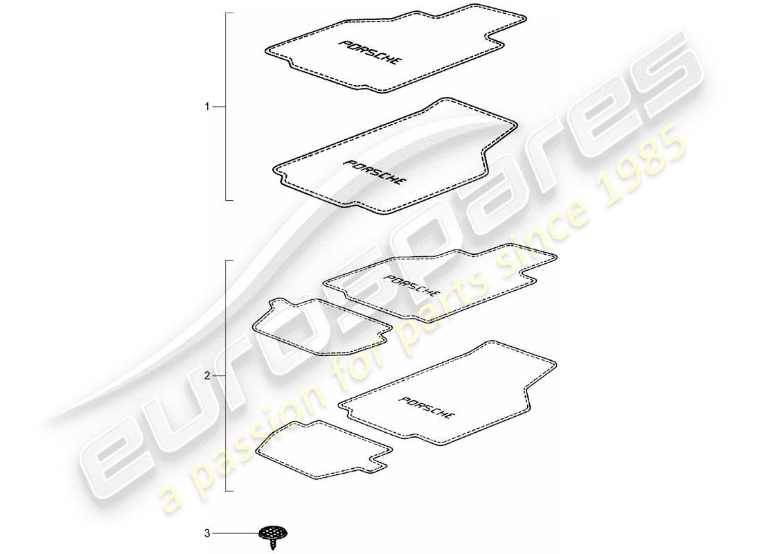 Porsche Tequipment catalogue (1996) FLOOR MATS Part Diagram