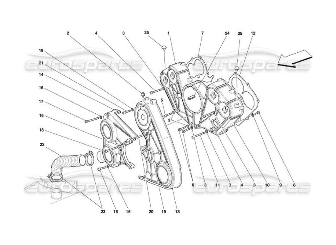 Ferrari 575 Superamerica engine covers Parts Diagram